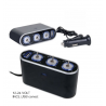 USB à 3 voies avec bouton et bouton 12-24V