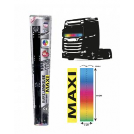 BARRE LUMINEUSE 90CM MAXI LARGEUR (5CM) 30 LEDS 12/24V MULTICOULEURS