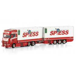 SPIESS SCANIA S HIGHLINE CS20H 6X2 TAG AXLE RIGED REEFER TRUCK DRAWBAR TRAILER - 6 AXLE