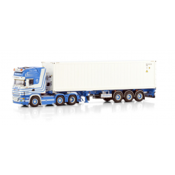 HANS LUBRECHT BV SCANIA R4 TOPLINE 6X2 TWINSTEER CONTAINER TRAILER - 3 AXLE WITH 40FT REEFER CONTAINER