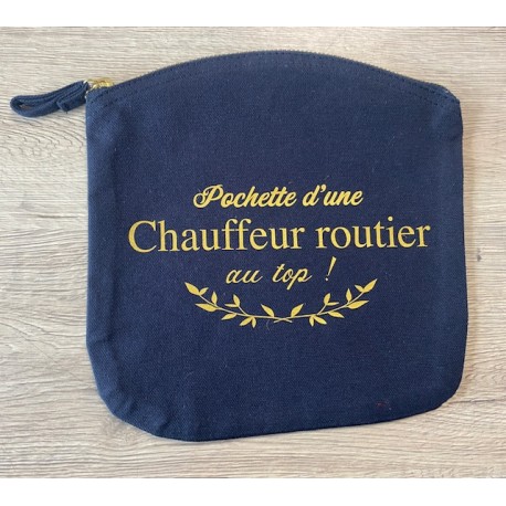 POCHETTE D'UNE CHAUFFEUR ROUTIER AU TOP ! BLEU MARINE/OR POCHETTE D'UNE CHAUFFEUR ROUTIER AU TOP ! BLEU MARINE/OR