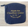 POCHETTE D'UNE CHAUFFEUR ROUTIER AU TOP ! BLEU MARINE/OR