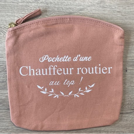 POCHETTE D'UNE CHAUFFEUR ROUTIER AU TOP ! ROSE/BLANC POCHETTE D'UNE CHAUFFEUR ROUTIER AU TOP ! ROSE/BLANC