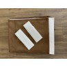 Rideaux Alcantara camel rebords simili blanc