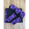 Rideaux + Frange Alcantara noir rebords danois violet