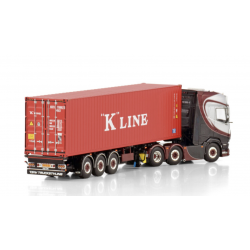 FRANS KAMP TRANSPORT DAF XG+ 6X2 TWIN STEER FLEX CONTAINER TRAILER - 3 AXLE + 40FT CONTAINER