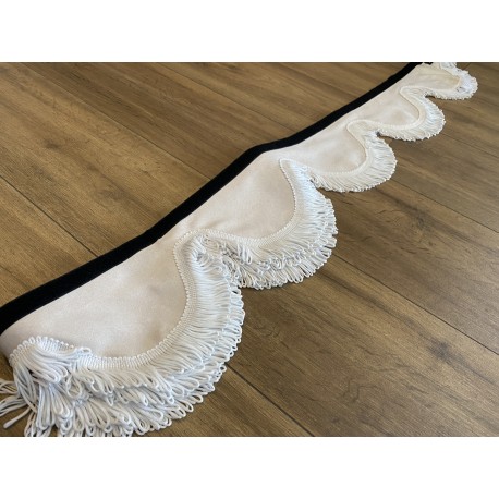 Dépôt vente - Frange beige fils blanc
