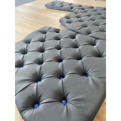 TAPIS CAPITONNÉS VOLVO FH4/5 - NOIR BOUTONS BLEU
