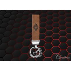 PORTE-CLÉS TRUCKJUNKIE AVEC LOGO GRAVÉ - MARRON AVEC ANNEAU