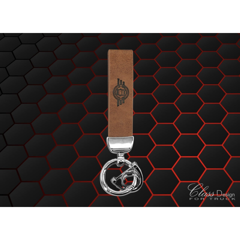 PORTE-CLÉS TRUCKJUNKIE AVEC LOGO GRAVÉ - MARRON AVEC ANNEAU PORTE-CLÉS TRUCKJUNKIE AVEC LOGO GRAVÉ - MARRON AVEC ANNEAU