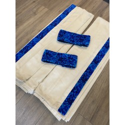 Dépôt vente - Rideaux vitre beige danois bleu