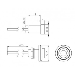 LED ENCASTRABLE - MINI SPOT LED - ROUGE - 24V - 5 PIECES - NOIR