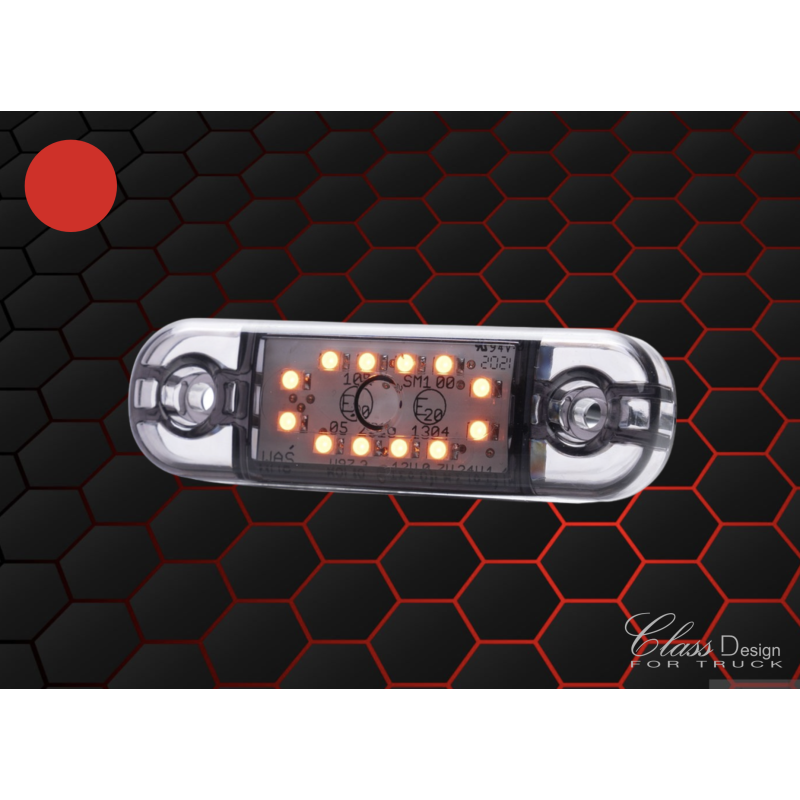 FEU DE POSITION - 12 LEDS - TEINTÉ - ROUGE FEU DE POSITION - 12 LEDS - TEINTÉ - ROUGE