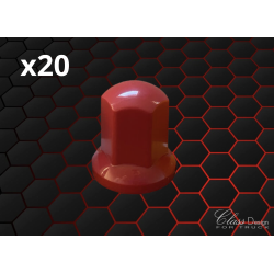 Caches écrous 32mm Rouge - Lot de 20