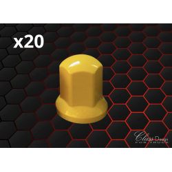 Caches écrous 32mm Jaune - Lot de 20
