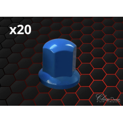 Caches écrous 32mm Bleu - Lot de 20