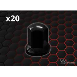Caches écrous 33mm Noir - Lot de 20