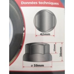 Cache écrous universels 32/33 pour camion