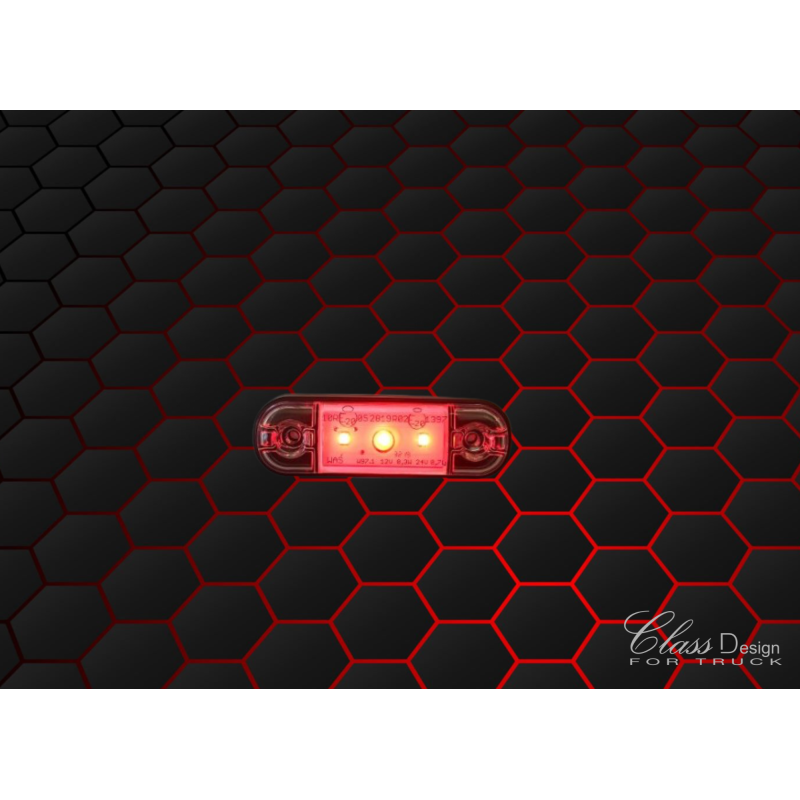 Feu de position 3 LED Cristal/Rouge