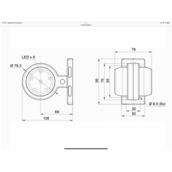 Feu de gabarit LED compatible Gylle OR/RO 12/24V