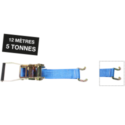 Sangles d'arrimage camion à cliquet 12M 5T, à crochets doigts écartés