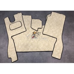 Tapis et Couvre Moteur Scania Next Gen cabine R  Gamme Deluxe Beige  gaufré Siège passager strapontin