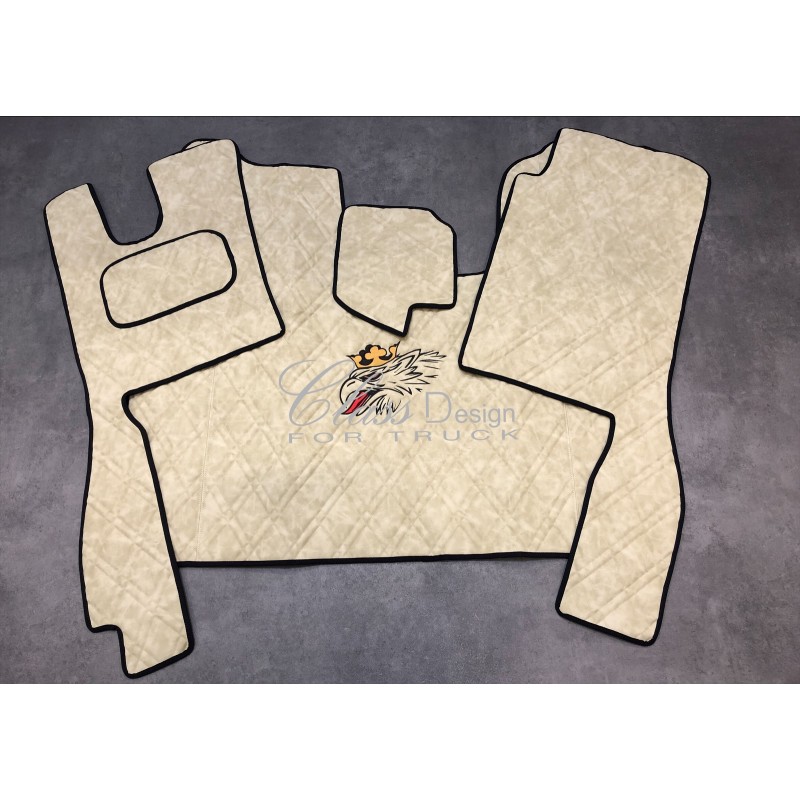 Tapis et Couvre Moteur Scania Next Gen cabine R Gamme Deluxe Beige gaufré Siège passager strapontin Tapis et Couvre Moteur Scania Next Gen cabine R Gamme Deluxe Beige gaufré Siège passager strapontin