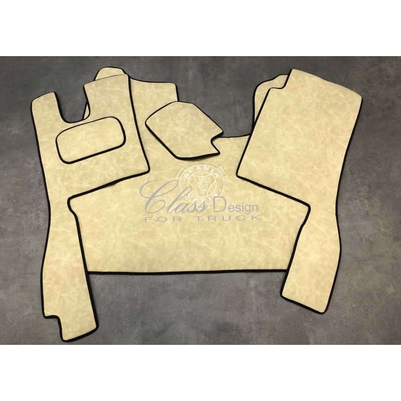 Tapis et Couvre Moteur Scania Next Gen cabine R  Gamme Deluxe Beige Lisse Siège passager strapontin