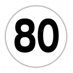 Disque limitation de vitesse 80 km/h Adhésif