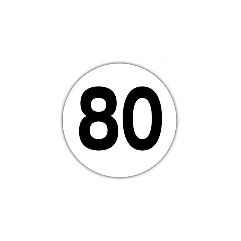 Disque limitation de vitesse 80 km/h Adhésif