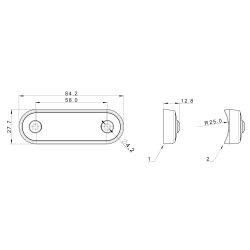 Feu de position 4 LED Orange