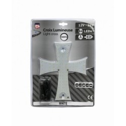 CROIX LUMINEUSE 20 X 25CM 84 LEDS 12/24V BLANC