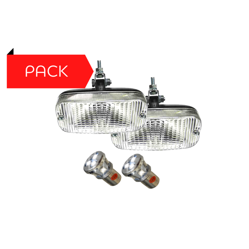 Pack 2 Talmu Blanc + 2 BA15S à LED Éclairage Blanc