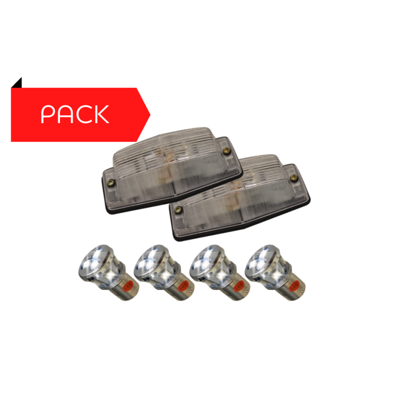 Pack 2 Double-Ampoules Blanc + 4 BA15S à LED Éclairage Blanc Pack 2 Double-Ampoules Blanc + 4 BA15S à LED Éclairage Blanc