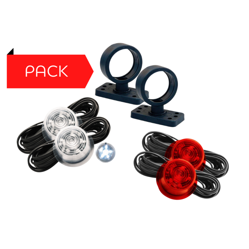 Pack 2 Bouliches Gylle à LED Blanc / Rouge Pack 2 Bouliches Gylle à LED Blanc / Rouge