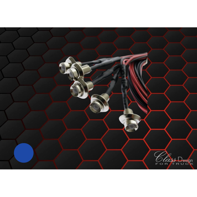 Lot de 5 Leds Intérieur de Cabine Bleu