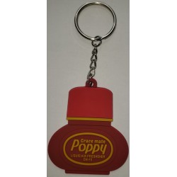 PORTE CLÉ POPPY SILICONE ROUGE