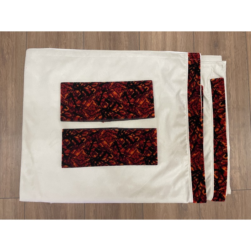 RIDEAUX ALCANTARA BEIGE REBORDS DANOIS ROUGE RIDEAUX ALCANTARA BEIGE REBORDS DANOIS ROUGE