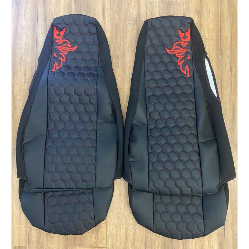 Housses Scania NG 2 Pneumatiques - Gamme NEW Premium noir/rouge