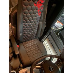 Housses Scania NG 2 Pneumatiques - Gamme NEW Premium noir/rouge