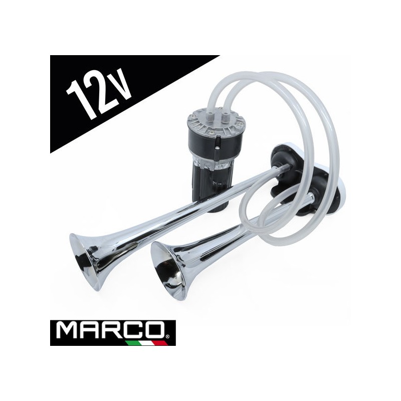 12V - MARCO - AVERTISSEUR NAPOLITANO 2 TONS - INCL. COMPRESSEUR