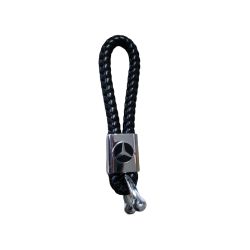 PORTE CLÉ MERCEDES CUIR NOIR