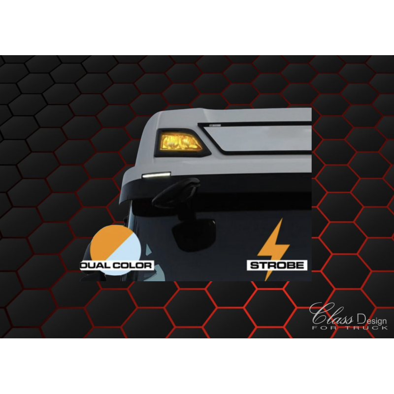 STROBE | LUMIÈRE DE FEU DE POSITION À LED ORANGE/BLANCHE - ADAPTÉ POUR SCANIA +2016