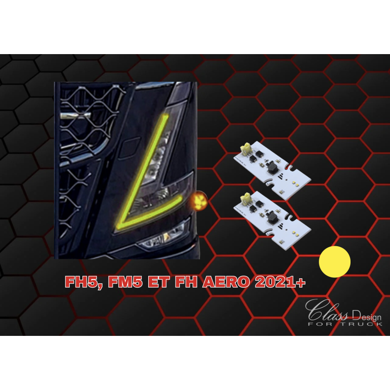 KIT DE CONVERSION DRL OLDSKOOL JAUNE - VOLVO FH5 FH5, FM5 ET FH AERO 2021+