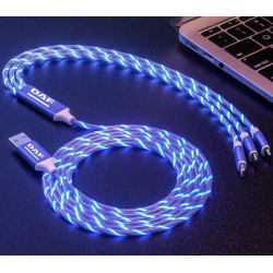 Câble de recharge rapide 3 en 1 Micro USB type-c