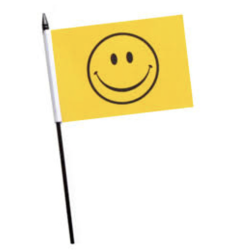 MINI DRAPEAU SMILEY - 15X10cm