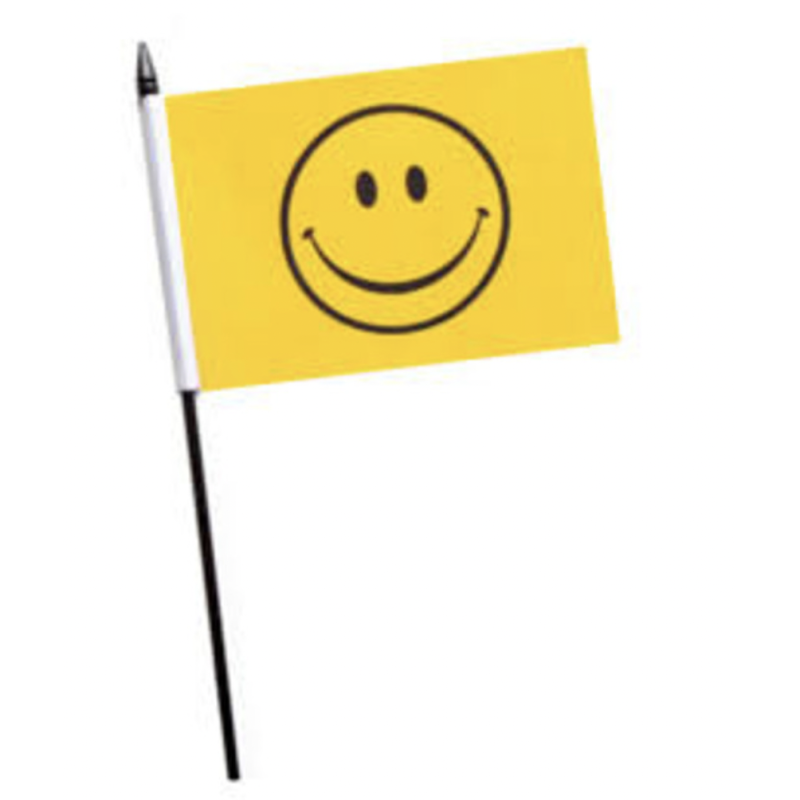 MINI DRAPEAU SMILEY - 15X10cm