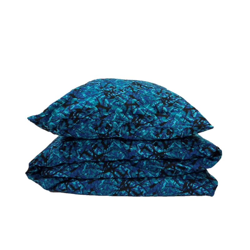 Kit Housse de Couette 1 Pers. 100% Coton Motif Danois Bleu