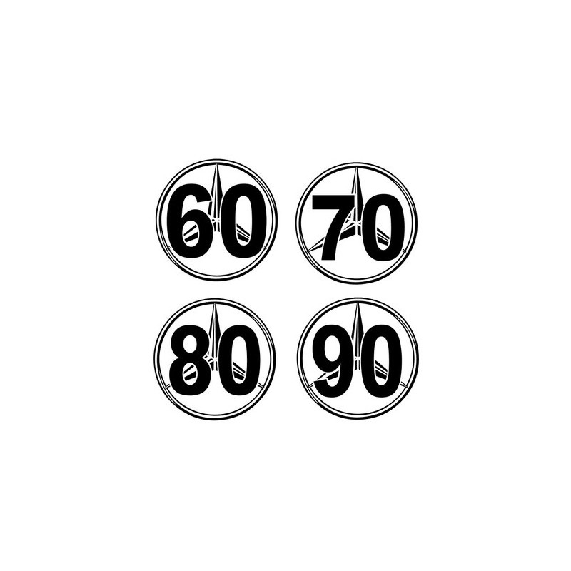 STICKERS DIAGRAMMES DE VITESSE MERCEDES NUMÉRO 33