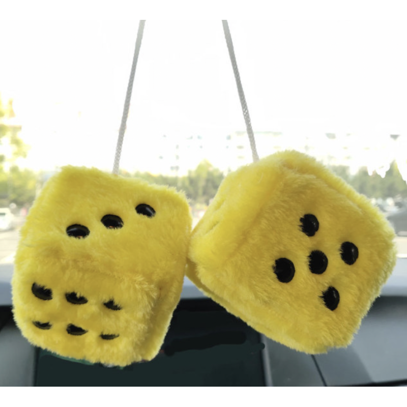 DÉS PELUCHE JAUNE